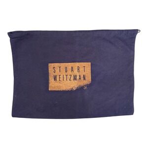 Stuart Weitzman 10" x 14.5" Navy Blue‎ Drawstring Dust Bag With Gold Logo